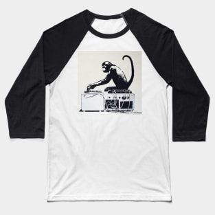 Banksy monkey playing on a vinyl record player Baseball T-Shirt